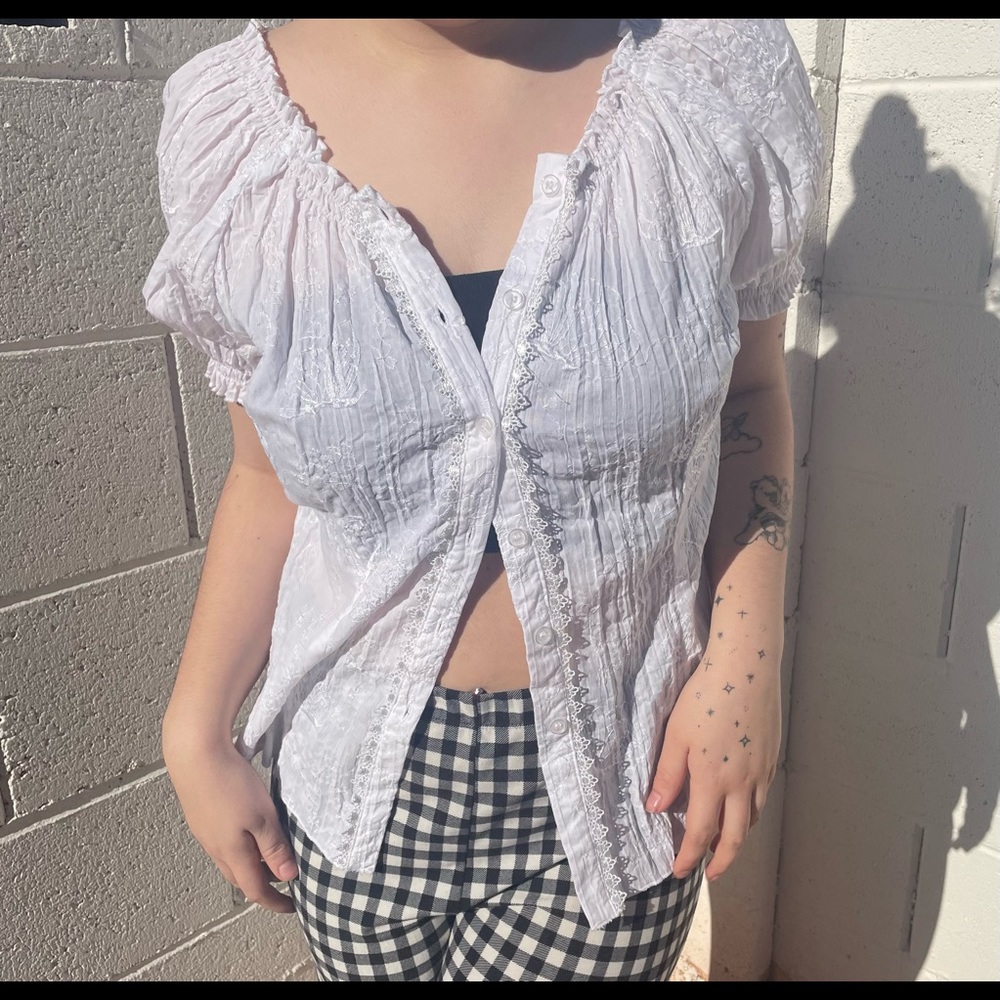 vintage white blouse